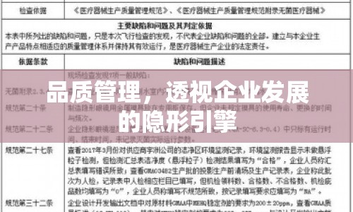 品質(zhì)管理，透視企業(yè)發(fā)展的隱形引擎
