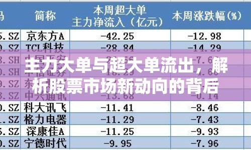 主力大單與超大單流出，解析股票市場新動(dòng)向的背后邏輯