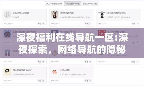 深夜福利在線導航一區(qū):深夜探索，網(wǎng)絡導航的隱秘角落