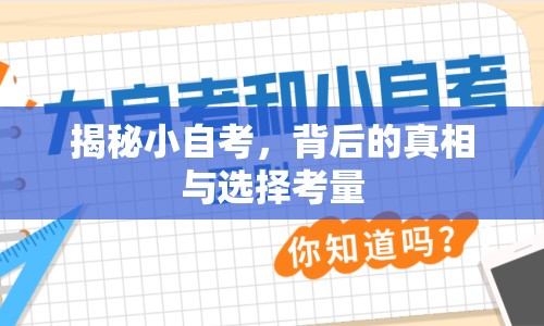 揭秘小自考，背后的真相與選擇考量