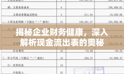 揭秘企業(yè)財務健康，深入解析現(xiàn)金流出表的奧秘