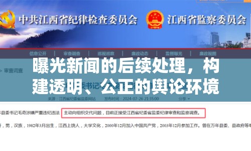 曝光新聞的后續(xù)處理，構(gòu)建透明、公正的輿論環(huán)境