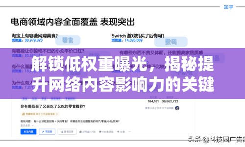 解鎖低權(quán)重曝光，揭秘提升網(wǎng)絡(luò)內(nèi)容影響力的關(guān)鍵策略