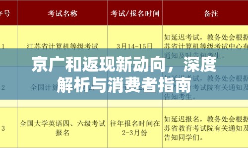 京廣和返現(xiàn)新動向，深度解析與消費者指南