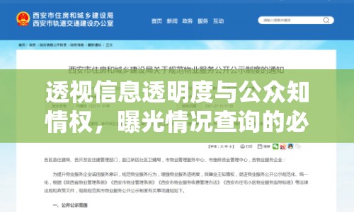 透視信息透明度與公眾知情權(quán)，曝光情況查詢的必要性