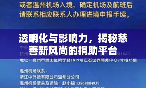 透明化與影響力，揭秘慈善新風(fēng)尚的捐助平臺