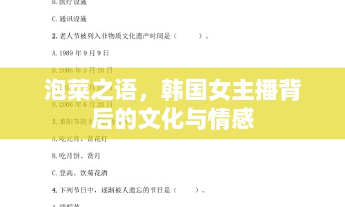 泡菜之語，韓國女主播背后的文化與情感