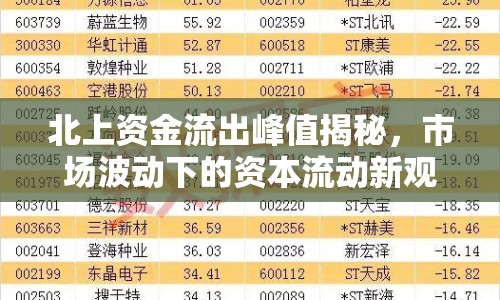 北上資金流出峰值揭秘，市場(chǎng)波動(dòng)下的資本流動(dòng)新觀察