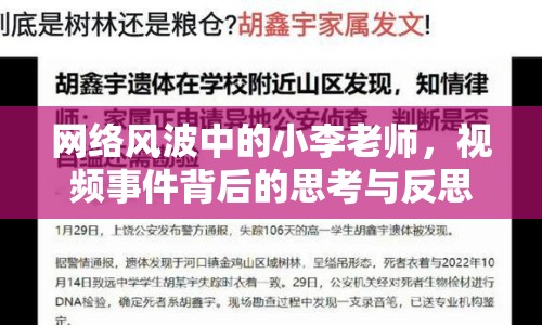 網(wǎng)絡(luò)風(fēng)波中的小李老師，視頻事件背后的思考與反思