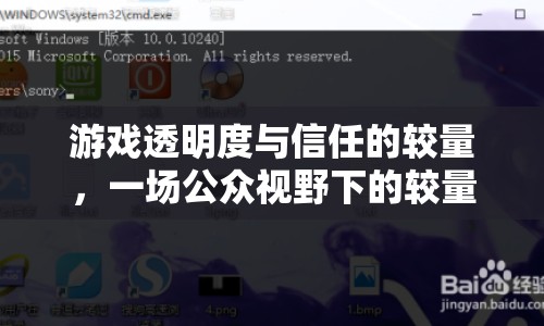 游戲透明度與信任的較量，一場(chǎng)公眾視野下的較量