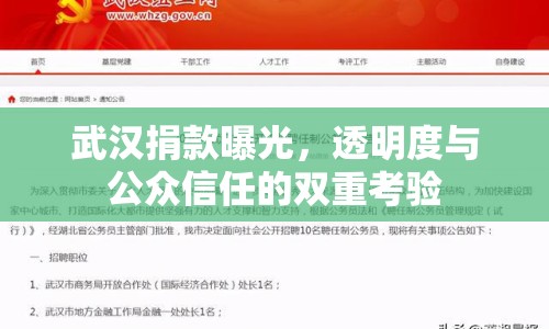 武漢捐款曝光，透明度與公眾信任的雙重考驗(yàn)