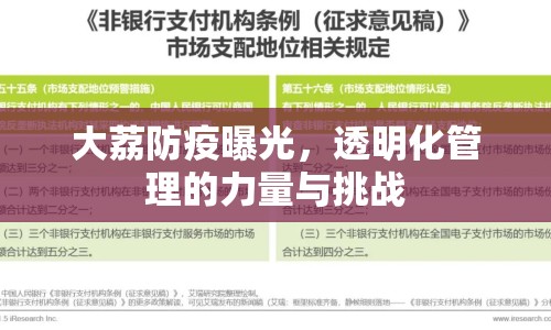 大荔防疫曝光，透明化管理的力量與挑戰(zhàn)