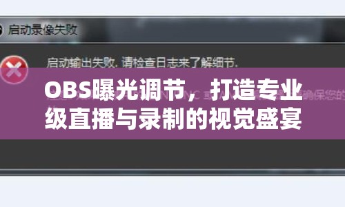 OBS曝光調(diào)節(jié)，打造專業(yè)級(jí)直播與錄制的視覺(jué)盛宴