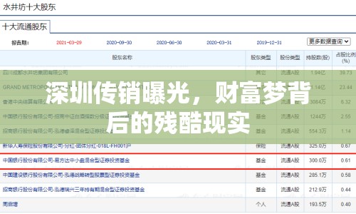 深圳傳銷曝光，財富夢背后的殘酷現(xiàn)實