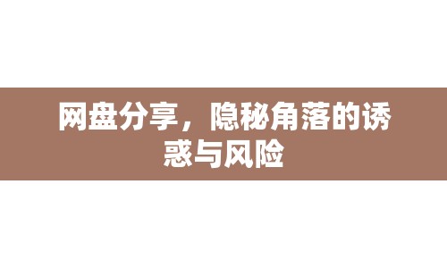 網(wǎng)盤(pán)分享，隱秘角落的誘惑與風(fēng)險(xiǎn)