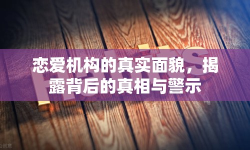 戀愛機構的真實面貌，揭露背后的真相與警示