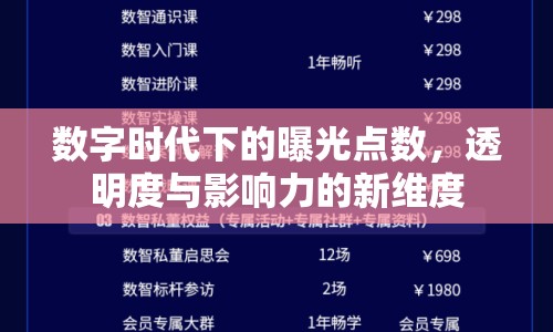 數(shù)字時代下的曝光點(diǎn)數(shù)，透明度與影響力的新維度