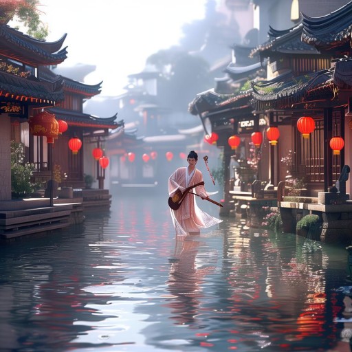 夢里水鄉(xiāng)，女主播的溫柔旋律與詩意畫卷