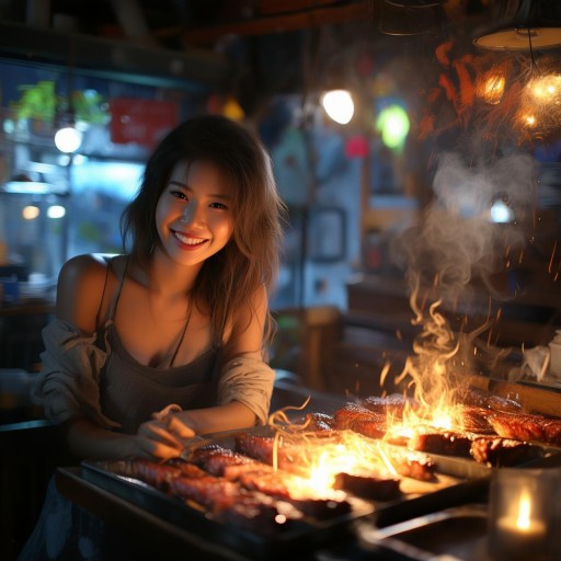 深夜食堂的秘密，女主播帶你解鎖烤肉的美味之旅