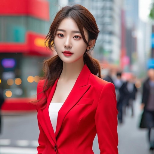 紅色西服，韓劇女主播的時(shí)尚與魅力完美碰撞
