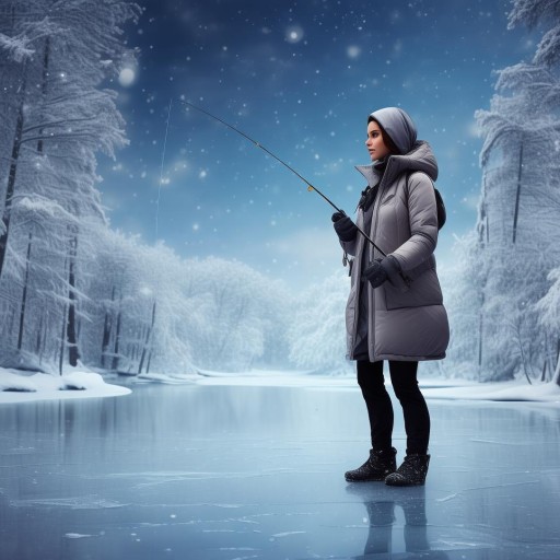 冰上靜謐的誘惑，女主播的冰雪垂釣探索之旅