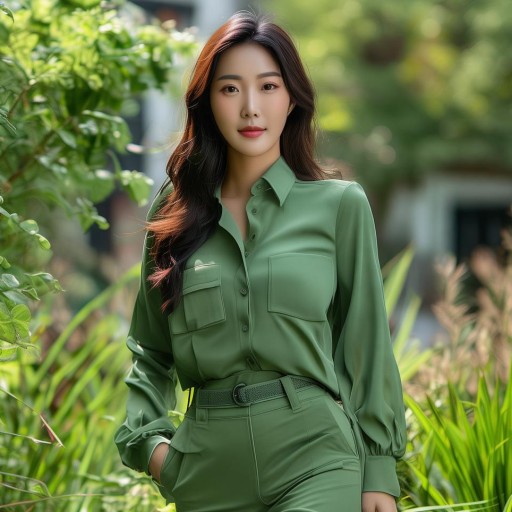 韓國女主播青草職業(yè)裝，演繹專業(yè)與魅力的絕佳平衡