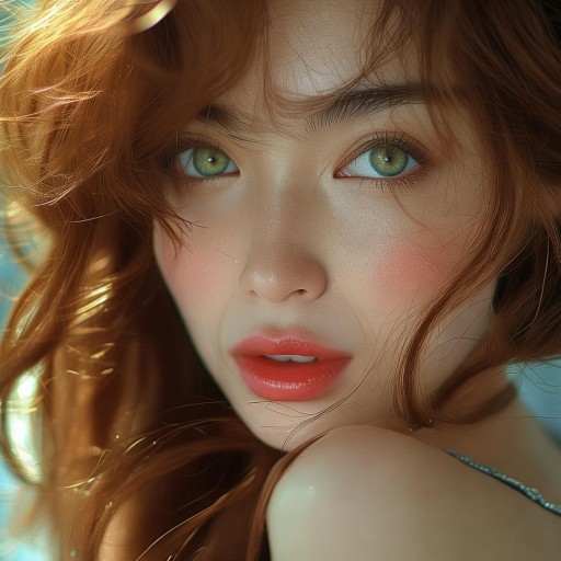 鏡頭魅影，美女主播特寫寫真定格魅力瞬間