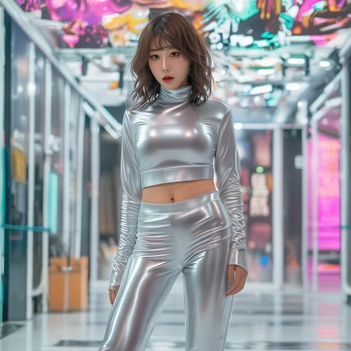 韓國(guó)銀色緊身褲女主播，時(shí)尚潮流還是直播噱頭？