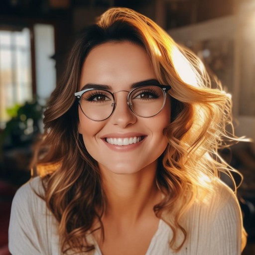 戴眼鏡愛笑的女主播圖片，陽光笑容背后的魅力解析