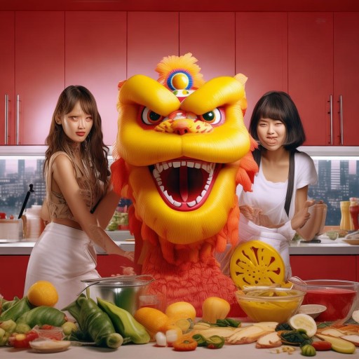 炸裂創(chuàng)意！抖音倆女主播炒菜舞獅爆紅，網(wǎng)友，這腦洞也太大了！